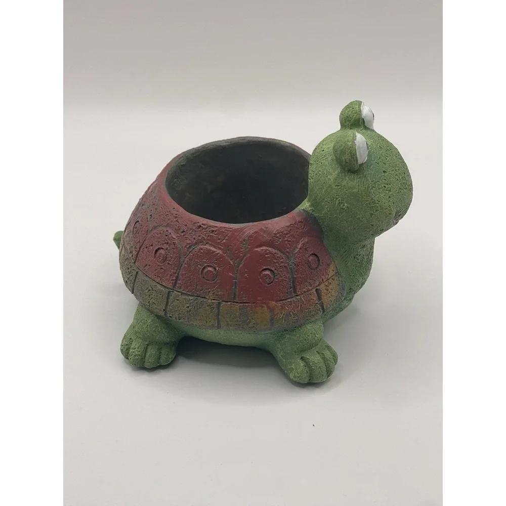 Modern Resin Turtle Planter with Drainage Hole -‎ Perfect Gift for Plant Lovers
